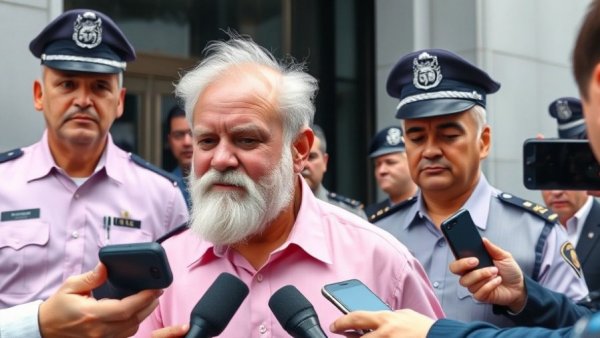 San Antonio news crime police escort an older man outside.