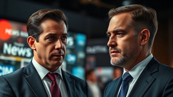 US Iran communication discussion on news channel split-screen.