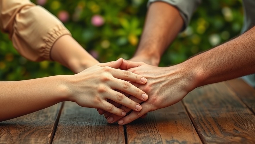 Signs of trauma bond relationships depicted by close handholding.