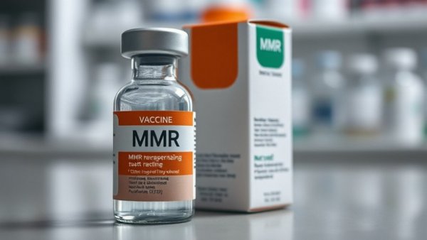 Close-up of MMR vaccine on table amid Texas measles outbreak concerns.
