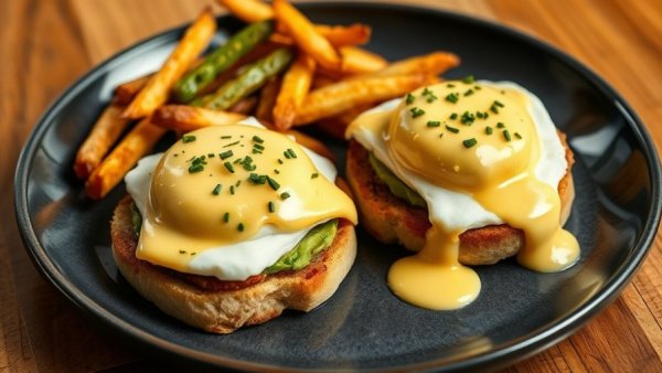 Easter brunch in Dallas: Gourmet eggs benedict with avocado.