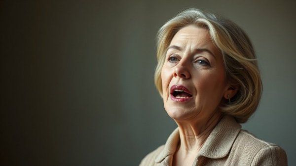 Energetic woman discussing mental health for seniors.