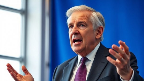 Gray-haired man passionately discussing topics in a studio setting.