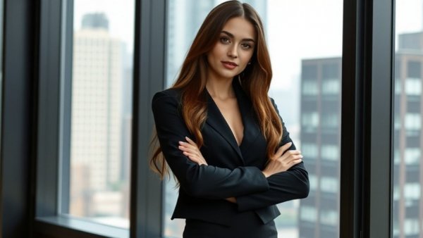 Confident woman on a high-rise balcony exemplifies Austin Female Founders 500 list.