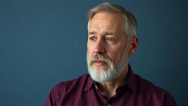 Serene middle-aged man promotes natural supplements for sleep.