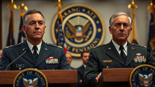 Epic Fury military initiative press conference with military officials.