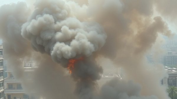 Iran retaliates against Qatar after Israel strikes gas hub, explosion scene.