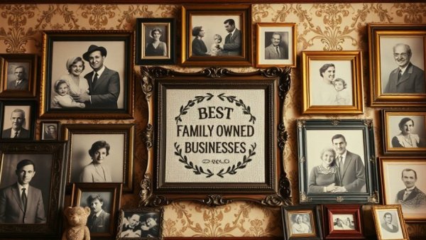Houston Family-Owned Businesses Award vintage photo wall with framed memories.