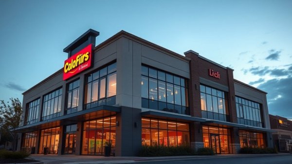 Modern building during twilight, related to AI tech smuggling ring.