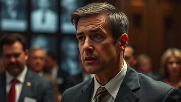 Breaking US news topic with serious discussion indoors.