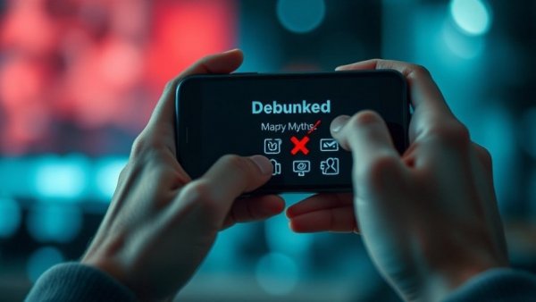 Smartphone displaying debunked myths, related to smartphone technology in Houston.