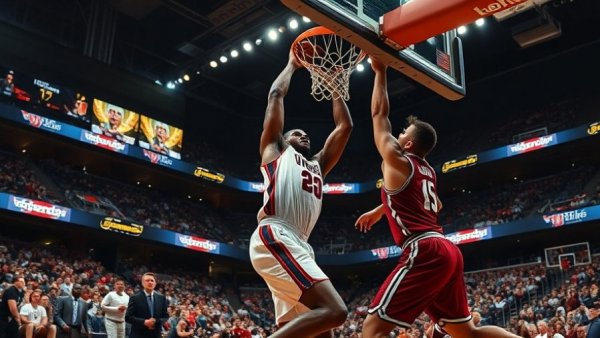 Top NBA highlights featuring an intense basketball play.