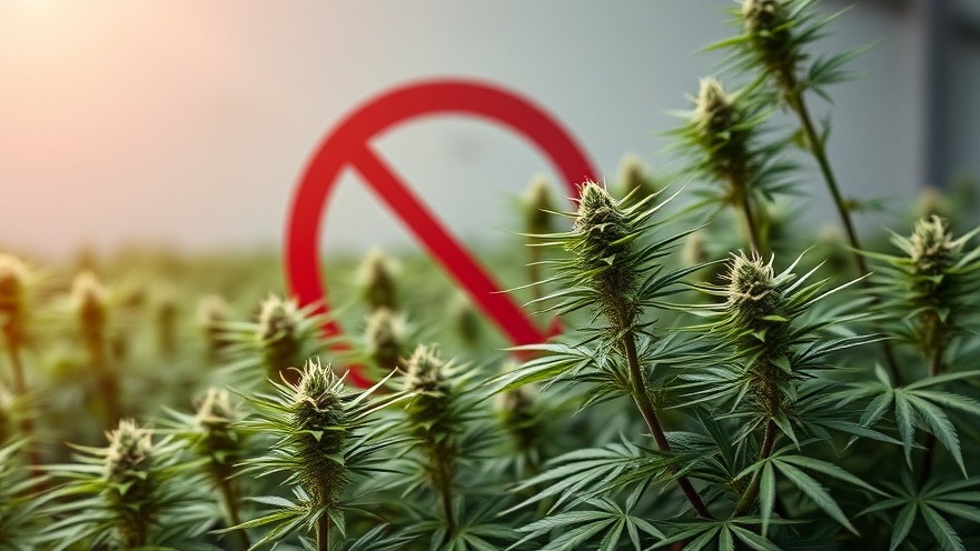 No smoking sign over cannabis plants highlighting Texas cannabis regulations.