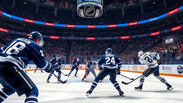 NHL Highlights Lightning vs. Oilers action on ice with cheering crowd.