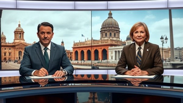 News anchors in split screen interview discussing national security risks.