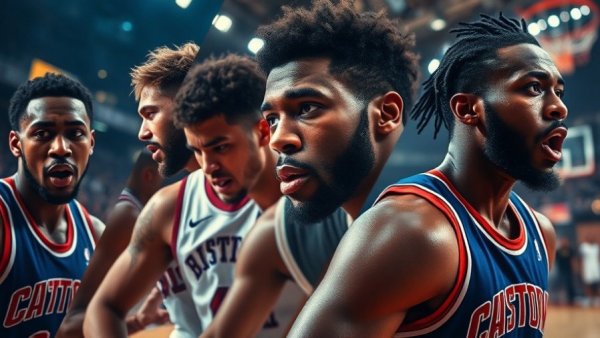 Dallas sports updates: vibrant collage of basketball players in action.