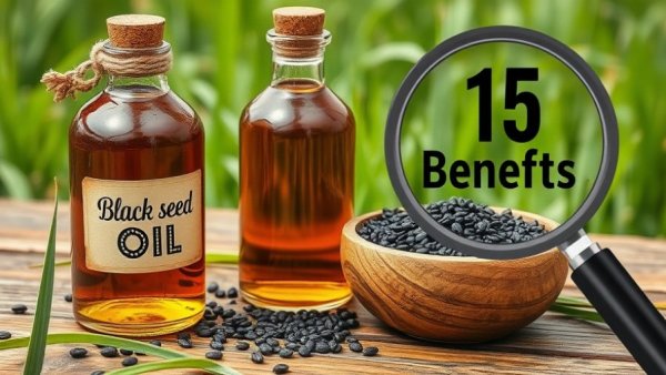 Exploring health and wellness benefits of black seed oil outdoors.