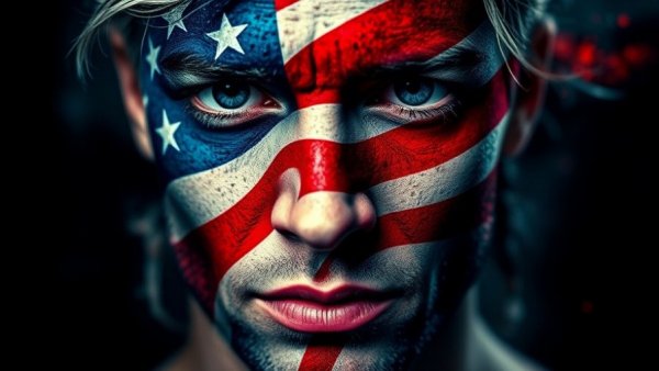 Trump Delays Strikes Against Iran: American flag face art