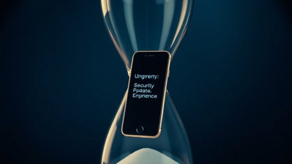 Hourglass with smartphone symbolizing urgency in smartphone security updates.