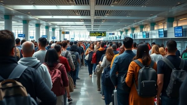 Travelers at Houston airport undergoing security, houston news.