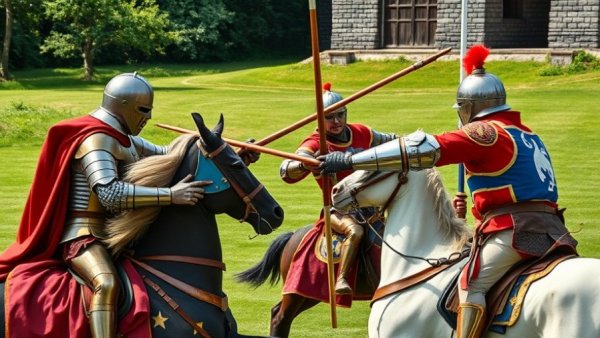 Medieval jousting match at a Dallas entertainment event.