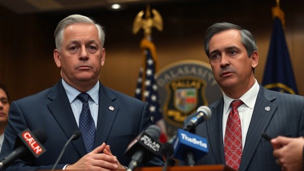 Dallas crime news: Police officers addressing media.