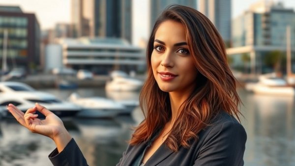 Breaking national news anchor reporting with cityscape background