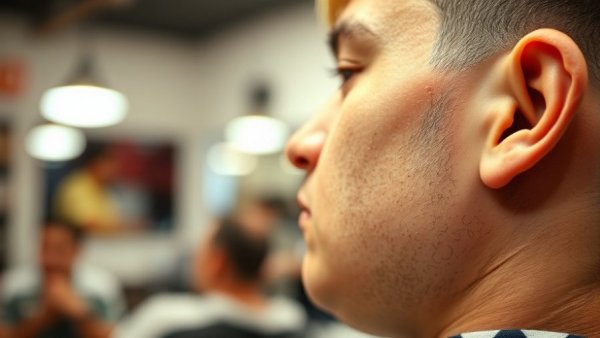 Close-up of a haircut being done, capturing barbershop detail.
