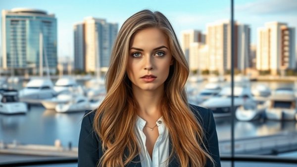 Breaking US news anchor reporting from a marina backdrop.