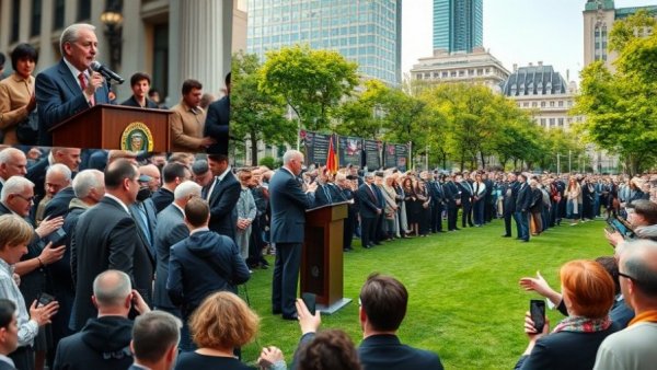 News in the US: Public speech and commemoration with photos.