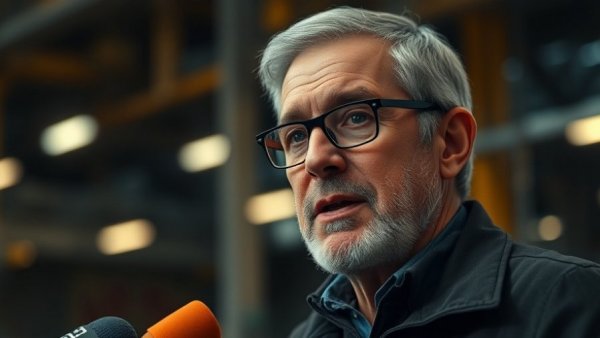 Man speaking at press conference about DHS funding bill impact.