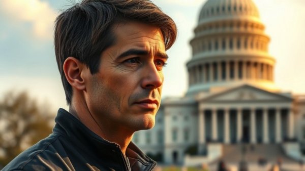 Thoughtful man in front of Capitol building reflecting on Senate Republicans Buyer's Remorse.