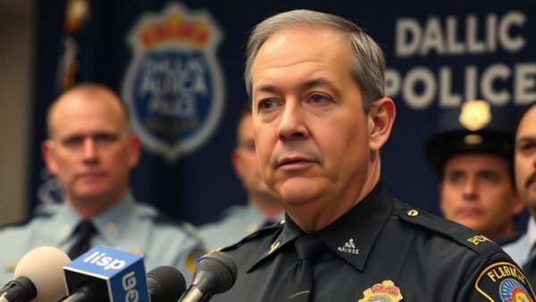 Dallas police spokesperson addressing media after shooting incident.