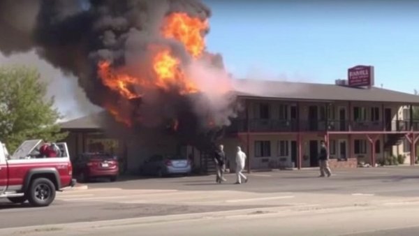 Dramatic rescue caught on video as motel fire displaces 150 in White Settlement