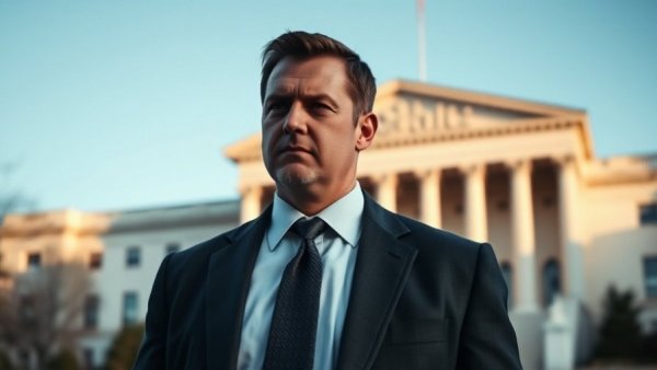 Senate Republicans Buyer's Remorse: Pensive man in front of government building.