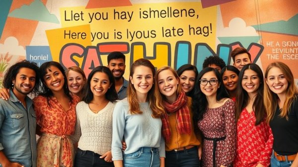 Diverse group of friends posing in an artistic setting, Austin lifestyle.