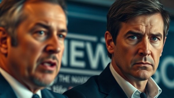 Discussion on Trump's decisions captured in a cinematic news photo.