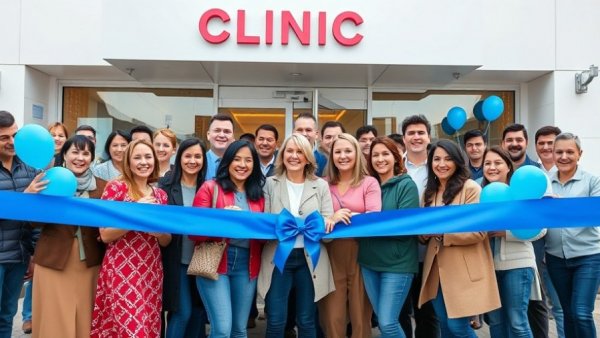 Oak Street Health Pasadena clinic reopening celebration with crowd.