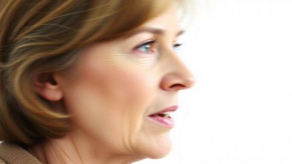 Blurred image of a woman speaking on mental health techniques.