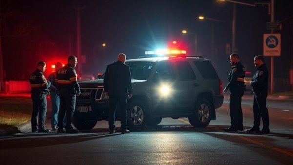 Law enforcement surrounding SUV after Texas human smuggling incident.