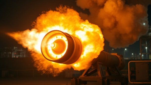 North Korea missile test showcasing a fiery engine firing in a dark setting.