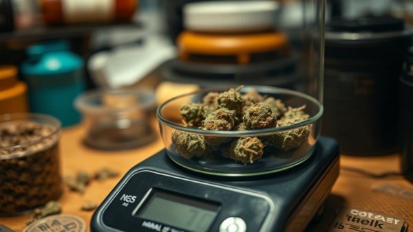 Hemp buds being weighed, Texas smokable hemp ban context.