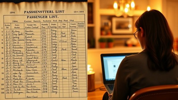 Genealogy research on consumer technology with old passenger list in Austin
