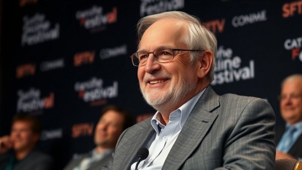 Elderly man speaking at panel event, Texas Railroad Commission campaign.