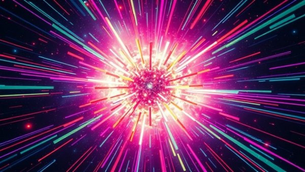 Futuristic cosmic burst visualizing a quantum gravity model Big Bang.