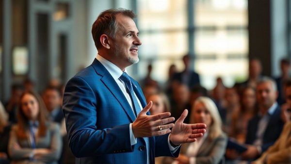 Confident speaker discusses national news headlines.