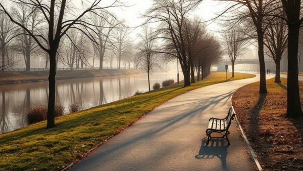 San Antonio news: Tranquil park with river and trees in the morning.
