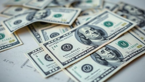 Close-up of scattered US dollar bills, Austin news.