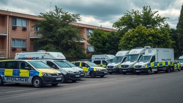 Houston news shooting scene with police vehicles.
