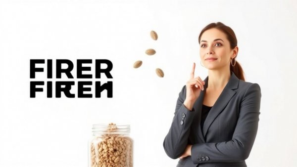 Confident woman pondering fiber benefits next to grain jar, fiber for weight loss.